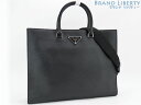 【美品】プラダ PRADA サフィアーノ キュイール トライアングル 2WAY トートバッグ ハンドバッグ ショルダーバッグ ビジネスバッグ NERO ブラック...