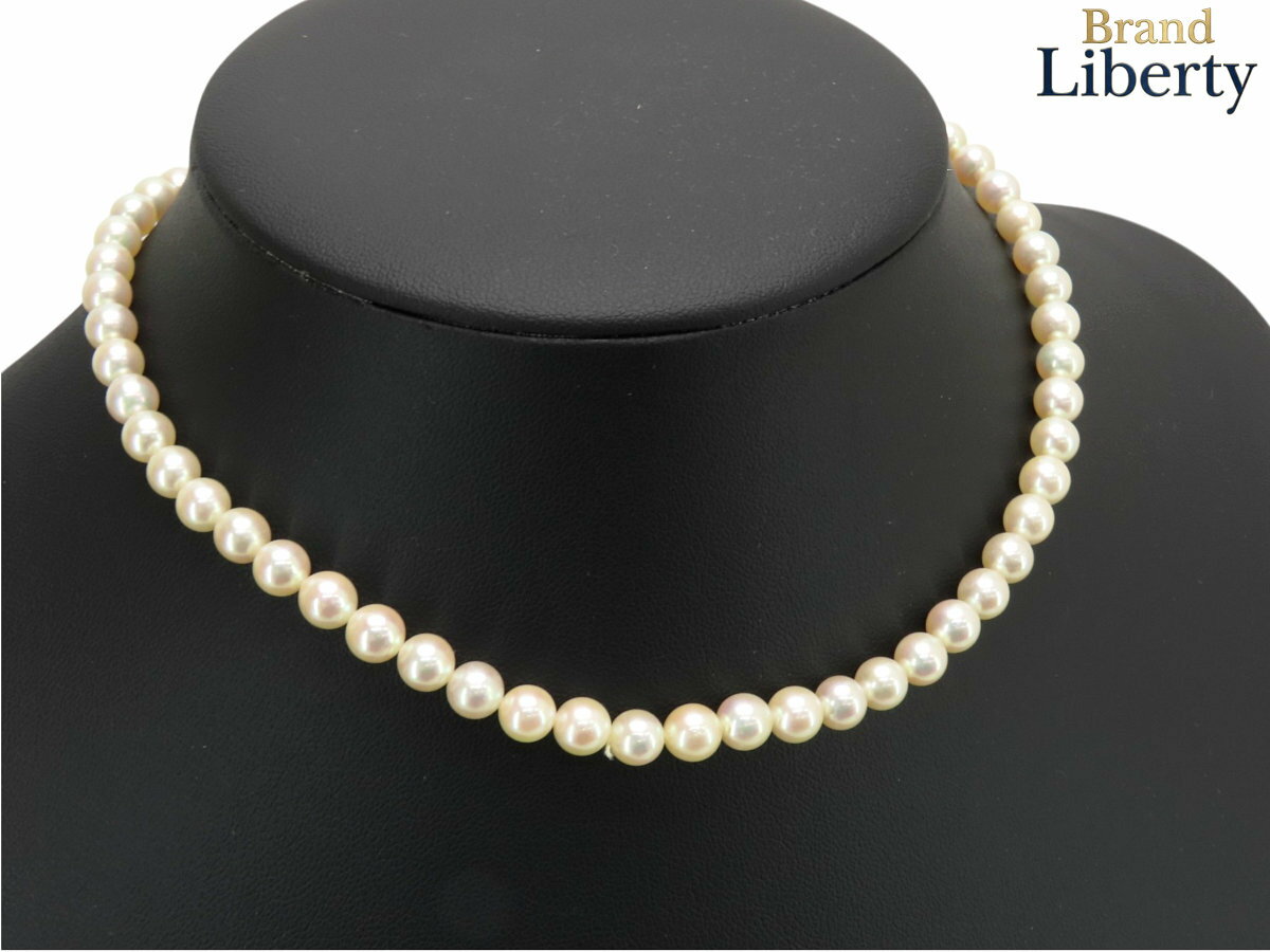 乐天商城 - 【超美品】ミキモト MIKIMOTO パール ネックレス 58珠 アコヤ真珠 6.0mm-6.4mm パール シルバー アコヤ真珠 スターリングシルバー ロジウム仕上げ　【中古】