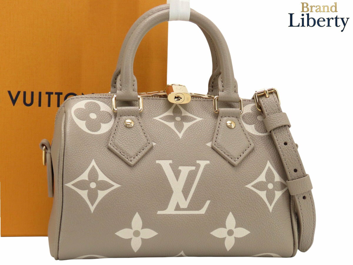 乐天商城 - 【未使用】ルイヴィトン LOUIS VUITTON バイカラー モノグラム アンプラント スピーディ バンドリエール20 2WAY ミニボストンバッグ ハンドバッグ ショルダーバッグ トゥルトレールグレー クレーム ベージュ レザー M46575　【中古】