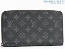 【超美品】ルイヴィトン LOUIS VUITTON モノグラムエクリプス ジッピー オーガナイザー NM ラウンドファスナー長財布 ブラック M82081 【中...