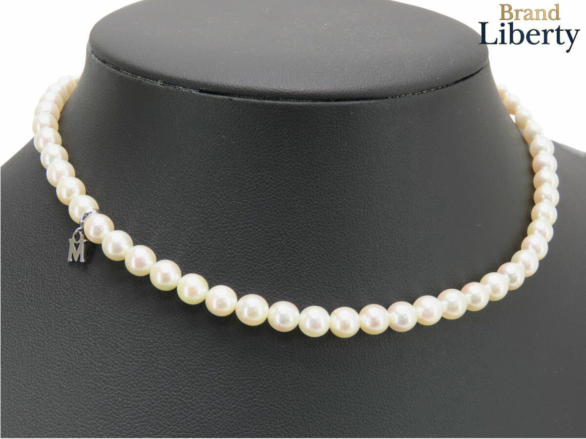 乐天商城 - 【新品同様】ミキモト MIKIMOTO パール ネックレス 58珠 アコヤ真珠 5.6mm-6mm パール シルバー アコヤ真珠 K14 WG ホワイトゴールド　【中古】