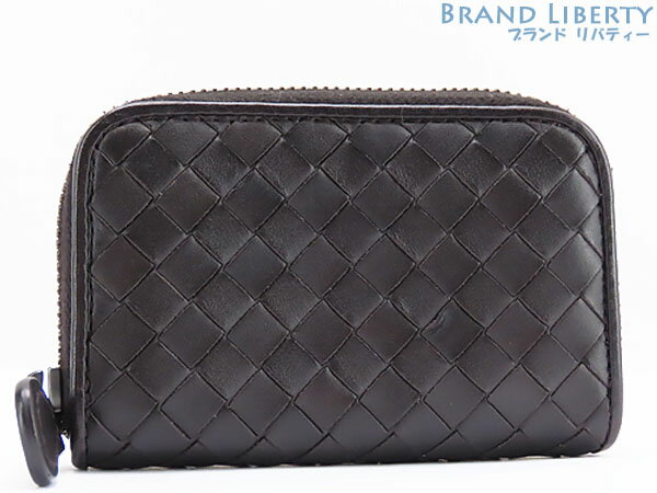 【美品】ボッテガ ヴェネタ　BOTTEGA VENETA　イントレチャート　コインパース　コインケース　小銭入れ　コンパクト財布　エスプレッソ ダークブラウン　カーフレザー　473010 114075　【中古】