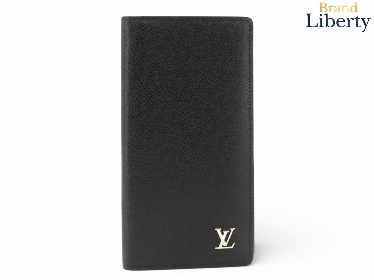 美品 ルイヴィトン 長財布 タイガ ポルトフォイユ ブラザ レザー LVロゴ 黒 ルイヴィトン ポルトフォイユ ブラザ タイガ 長財布 ブラック 黒