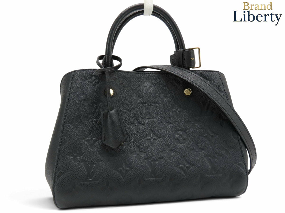 Rakuten - 【ほぼ新品】ルイヴィトン LOUIS VUITTON モノグラムアンプラント モンテーニュBB 2WAY ハンドバッグ ショルダーバッグ ノワール ブラック レザー M41053　【中古】