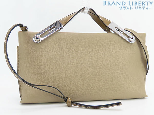 【ほぼ新品】ロエベ　LOEWE　ミッシースモール　2WAY ショルダーバッグ　ハンドバッグ　クラッチバッグ　セカンドバッグ　サンド ミンク ベージュ　カーフレザー　32712KBS28　【中古】