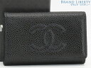 【新品同様】シャネル CHANEL ココマーク キャビアスキン 6連 キーケース キーリング キーホルダー ブラック グレインドカーフスキン A01439 A13502 【中古】