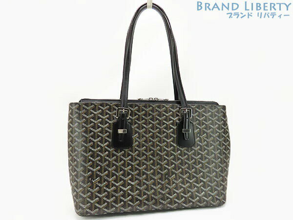 【美品】ゴヤール　GOYARD　オキナワPM　ショルダー トートバッグ　ハンドバッグ　ブラック　PVC レザー　【中古】