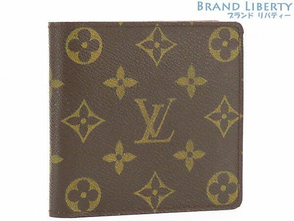 乐天商城 - 【美品】ルイヴィトン　LOUIS VUITTON　モノグラム　ポルトビエ カルトクレディ モネ　二つ折り財布　コンパクト財布　マルコ　ダークブラウン　PVC レザー　M61665　【中古】