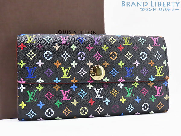 【超美品】ルイヴィトン　LOUIS VUITTON　モノグラム マルチカラー　ポシェット ポルト モネ クレディ　二つ折り長財布　サラ　ノワール　M60005　【中古】