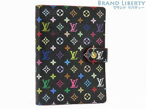 【レア美品】ルイヴィトン　LOUIS VUITTON　モノグラムマルチカラー　アジェンダPM　手帳カバー　システム手帳　ノワール ブラック グルナード ピンク　R21076　【中古】