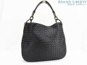 【超美品】ボッテガ ヴェネタ　BOTTEGA VENETA　イントレチャート　チェーン ワンショルダーバッグ　ホーボーバッグ　ハンドバッグ　ブラック　ラムレザー　494119　【中古】