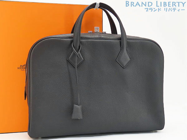 【新古品】エルメス　HERMES　ヴィクトリア2 12H　ビジネスバッグ　ブリーフケース　書類かばん　ハンドバッグ　ブラック　トリヨンクレマンス　【中古】