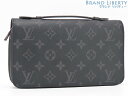 【新品同様】ルイヴィトン LOUIS VUITTON モノグラムエクリプス ジッピーXL ハンドル付き ラウンドファスナー長財布 トラベルケース セカンドバッグ ブラック M61698 【中古】