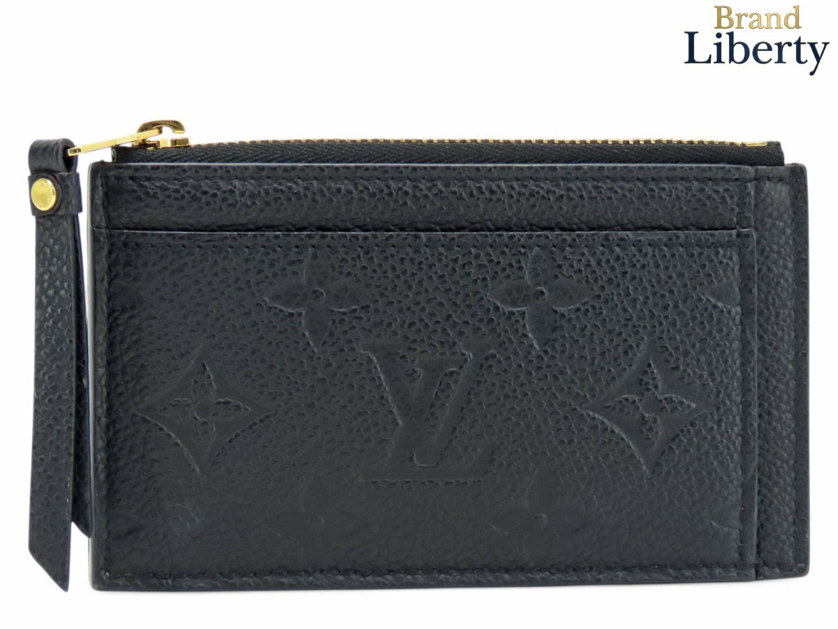 乐天商城 - 【ほぼ新品】ルイヴィトン LOUIS VUITTON モノグラムアンプラント ポルト カルト ジップ コインケース コインパース 小銭入れ コンパクト財布 ノワール ブラック レザー M68339　【中古】