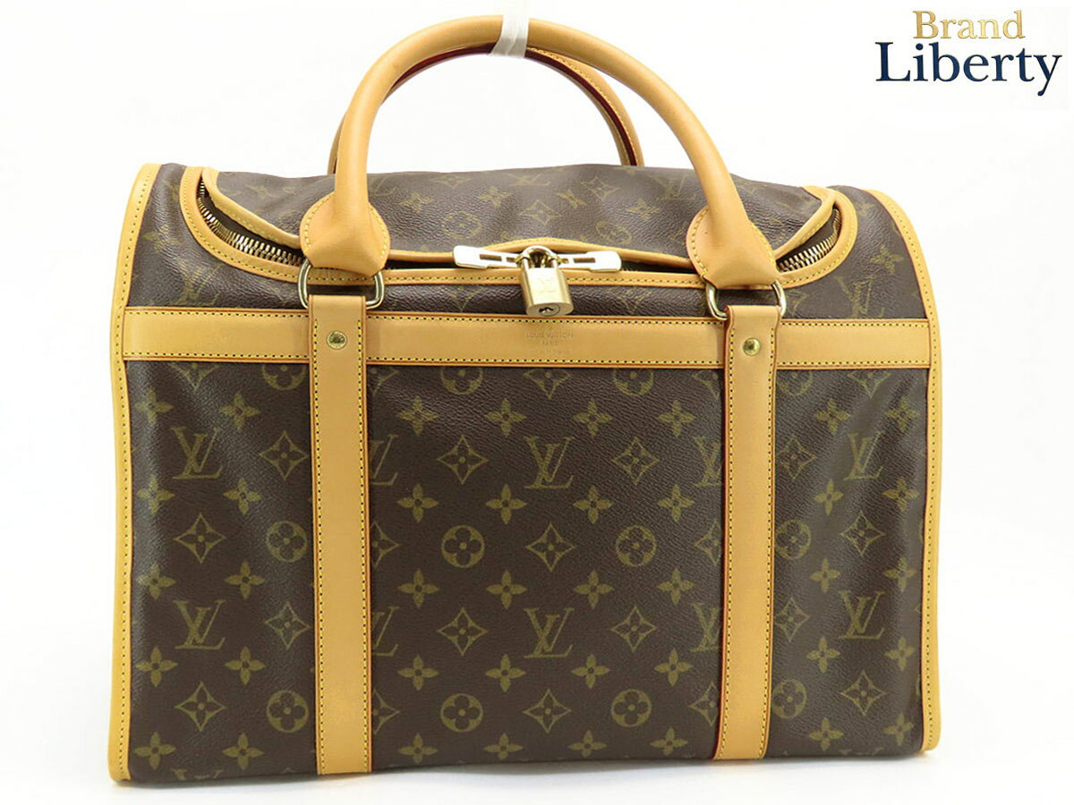 【超美品】ルイヴィトン LOUIS VUITTON モノグラム サックシャン40 ドッグキャリー ペット用キャリーバッグ ダークブラウン PVC レザー M42024　【中古】