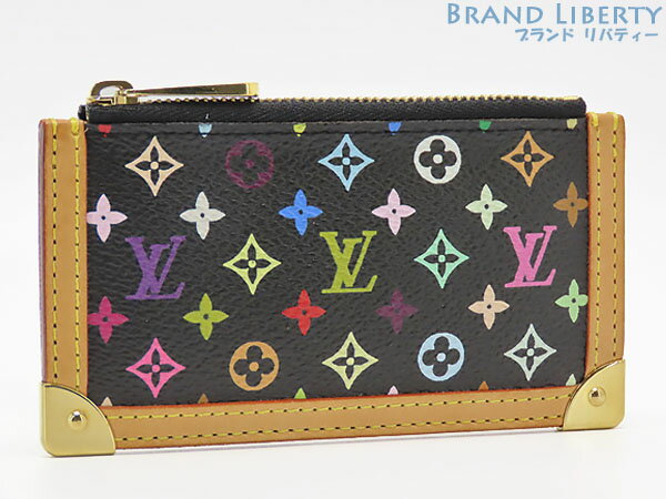 【ほぼ新品】ルイヴィトン　LOUIS VUITTON　モノグラムマルチカラー　ポシェットクレ　キーリング付コインケース　小銭入れ　コンパクト財布　ノワール ブラック　M92654　【中古】