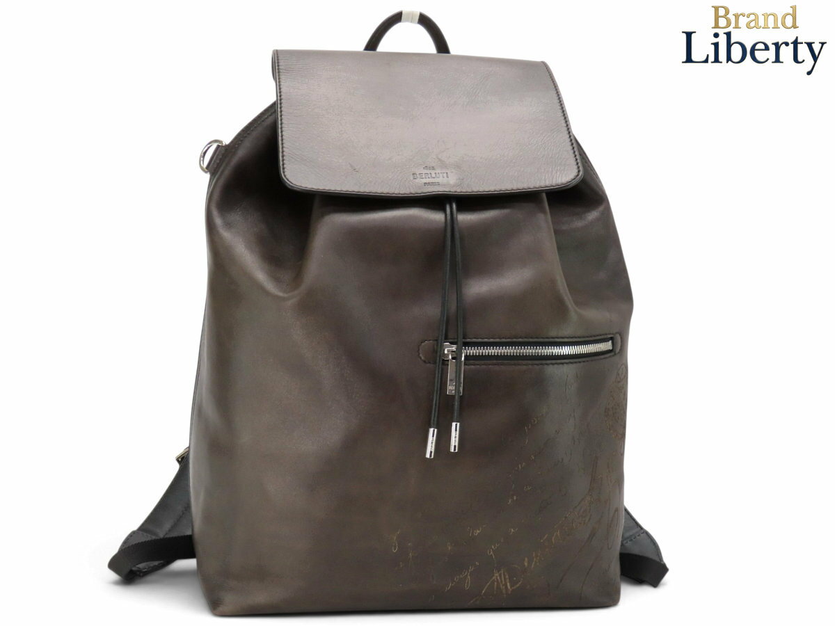 Rakuten - 【美品】ベルルッティ Berluti カリグラフィ デイ アウト スクリットレザー バックパック リュックサック ダークブラウン ヴェネチアレザー DAY_OUT-V2　【中古】