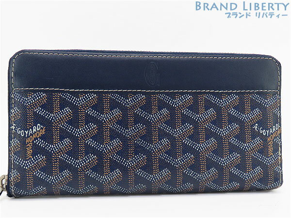 ゴヤール　GOYARD　ヘリボーン　マティニョン ジップGM　ラウンドファスナー長財布　MARINE NAVY ネイビー　PVC レザー　APMZIPGM12　