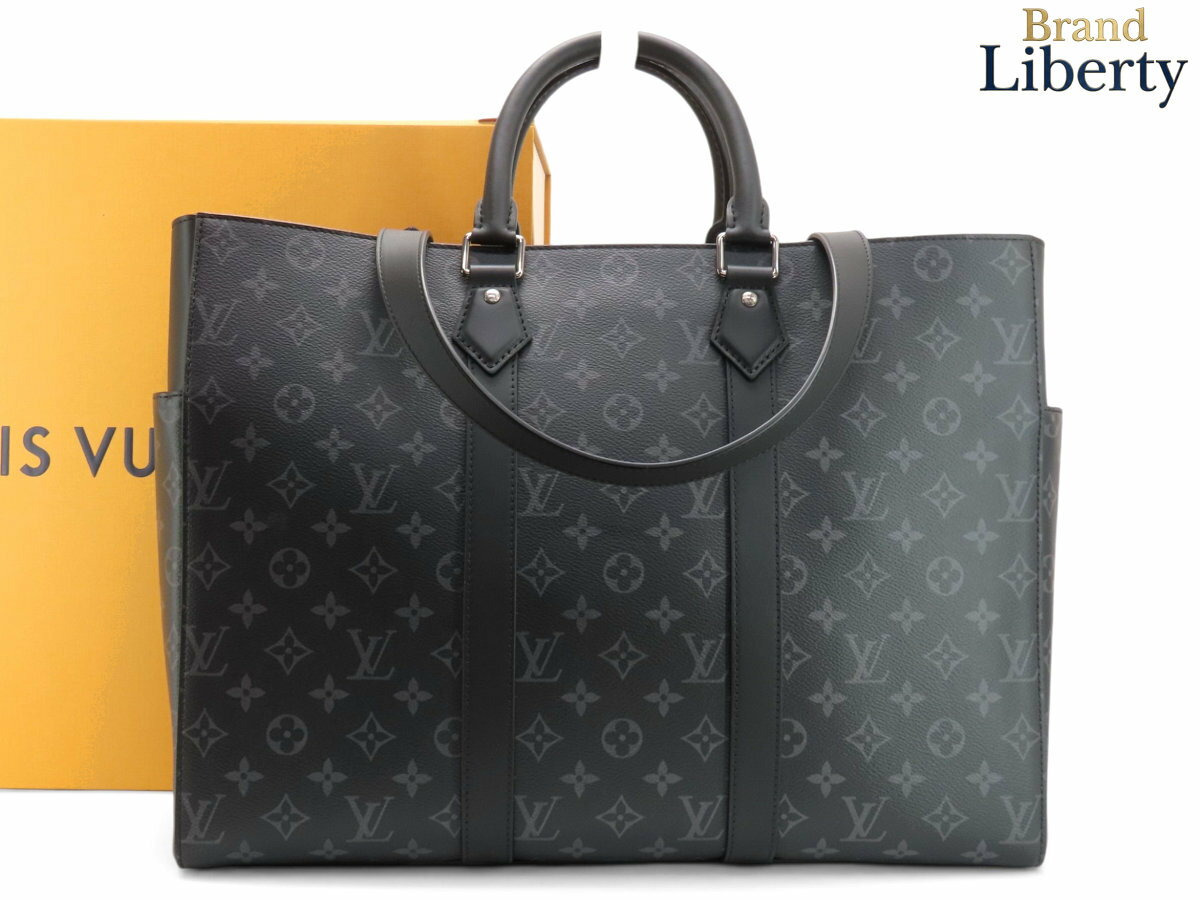 乐天商城 - 【未使用】ルイヴィトン LOUIS VUITTON モノグラム エクリプス サックプラ 24H 2WAY トートバッグ ハンドバッグ ショルダーバッグ ブリーフケース ビジネスバッグ 書類かばん 旅行バッグ ブラック PVC レザー M46451　【中古】