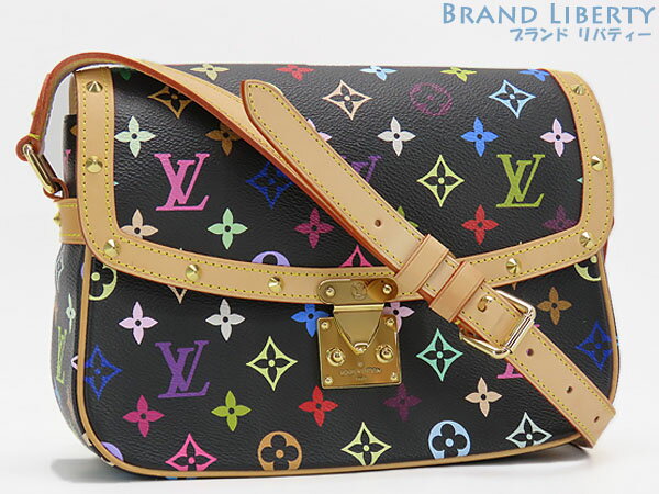 【美品】ルイヴィトン LOUIS VUITTON モノグラムマルチカラー ソローニュ 斜め掛け ショルダーバッグ ショルダーポーチ ポシェット ノワール ブラック M92639 【中古】