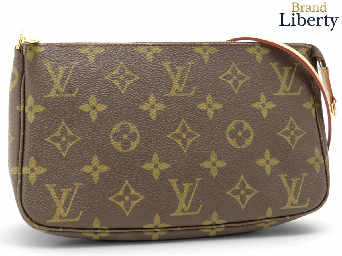 Rakuten - 【未使用】ルイヴィトン LOUIS VUITTON モノグラム ポシェット アクセソワール アクセサリーポーチ ワンショルダーバッグ ハンドバッグ ダークブラウン PVC レザー M51980　【中古】
