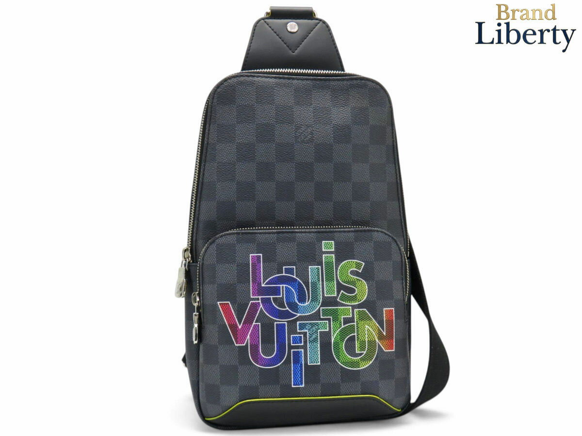 乐天商城 - 【レア新品同様】ルイヴィトン LOUIS VUITTON ダミエ グラフィット LVロゴ アヴェニュー スリングバッグ ボディバッグ バムバッグ ショルダーバッグ ブラック レインボー イエロー PVC レザー N40273　【中古】