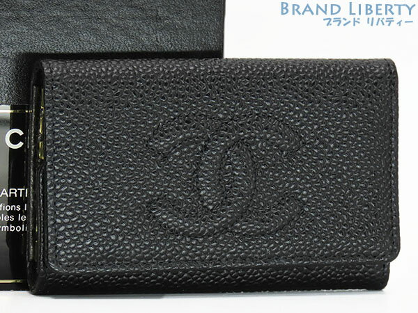 【ほぼ新品】シャネル　CHANEL　ヴィンテージ　ココマーク　キャビアスキン　6連 キーケース　キーリン..