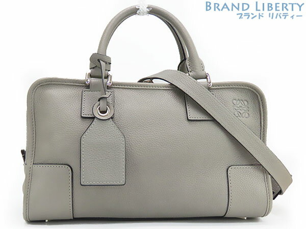 【超美品】ロエベ　LOEWE　アマソナ28　2WAY ハンドバッグ　ミニボストンバッグ　ショルダーバッグ　トートバッグ　ライトグレー　カーフレザー　352.12.N03　【中古】のサムネイル