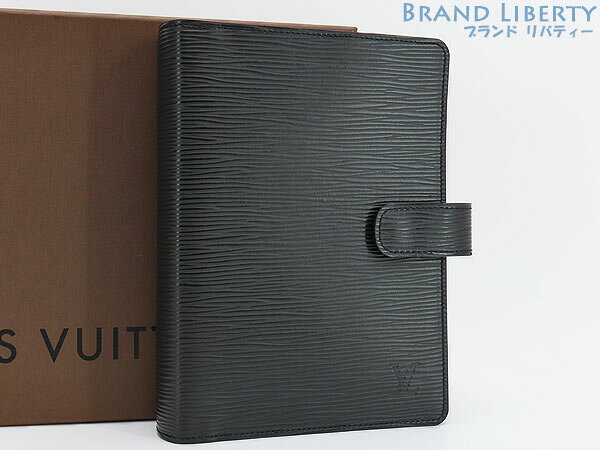 【新古品】ルイヴィトン　LOUIS VUITTON　エピ　アジェンダMM　手帳カバー　システム手帳　ノワール ブラック シルバー金具　R20042 R20202　【中古】