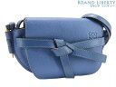 【新品同様】 ロエベ LOEWE ゲートミニバッグ ショルダーポーチ 斜め掛けショルダーバッグ ポシェット ネイビーブルー カーフレザー 321.12.U62 【中古】(4)