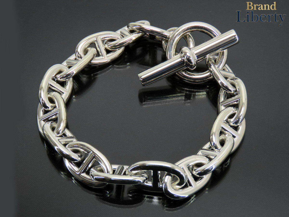 乐天商城 - 【激レア新品仕上げ】エルメス HERMES シェーヌダンクル TGM シルバー ブレスレット 15コマ 15LINK シルバー シルバー925 AG925 H101995B