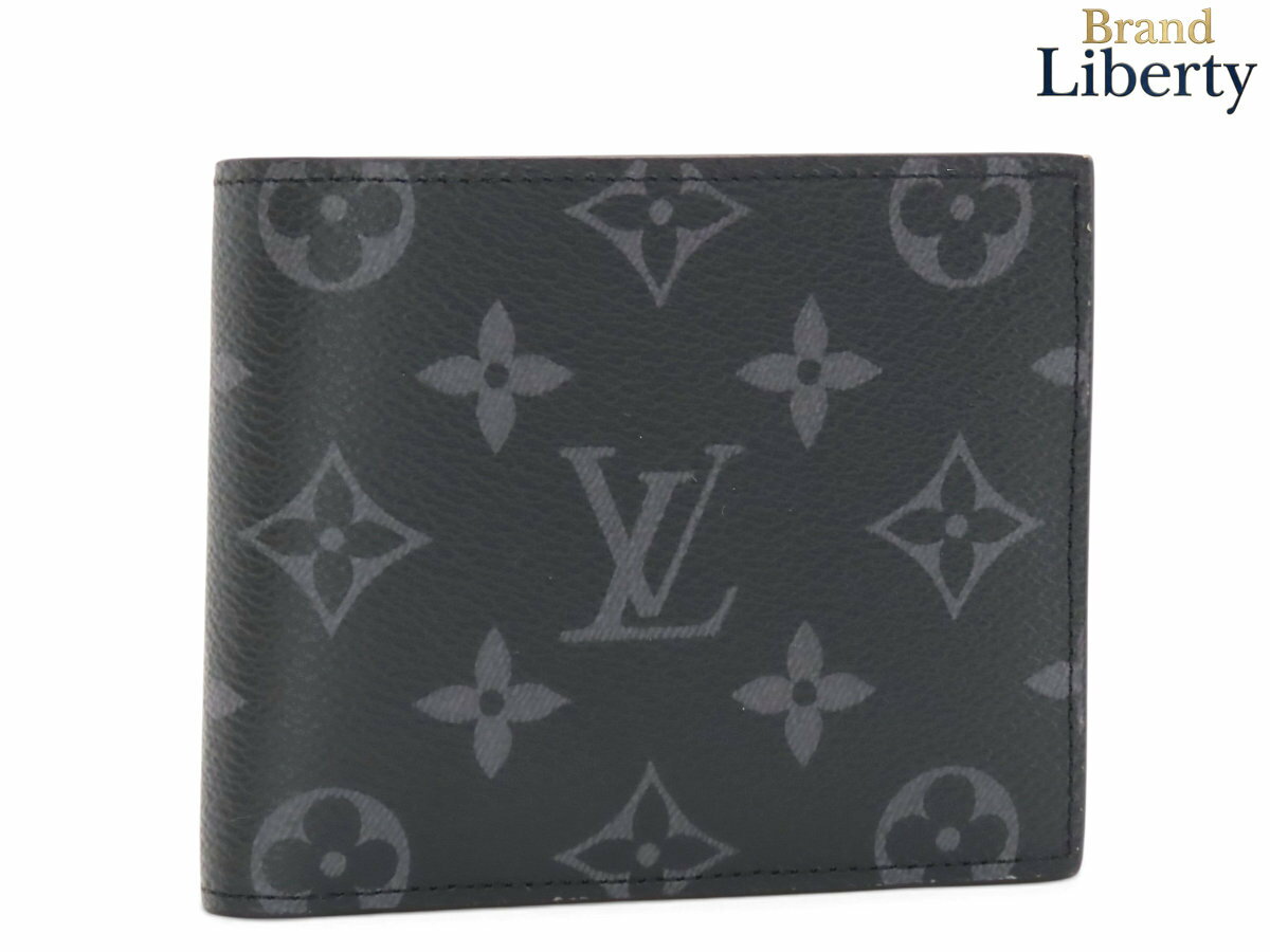 乐天商城 - 【新品同様】ルイヴィトン LOUIS VUITTON モノグラム エクリプス ポルトフォイユ マルコ NM 二つ折り財布 コンパクト財布 ブラック PVC レザー M62545　【中古】
