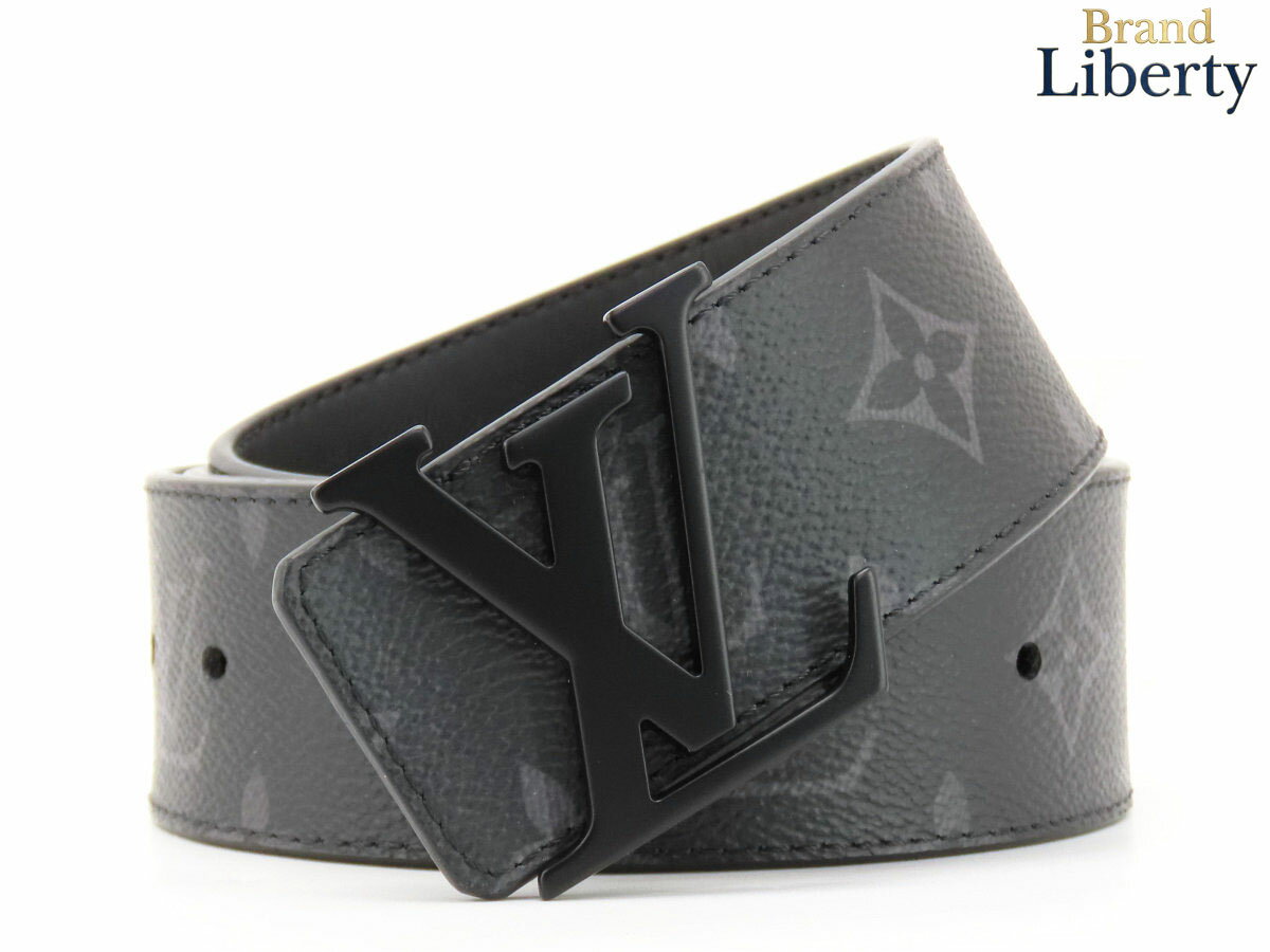 Rakuten - 【ほぼ新品】ルイヴィトン LOUIS VUITTON モノグラム エクリプス サンチュール LV イニシャル 40MM ベルト 95/38 ノワール ブラック マットブラック バックル モノグラムエクリプスキャンバス カーフレザー M0449　【中古】