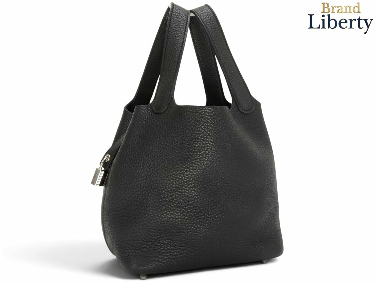 Rakuten - 【美品】エルメス HERMES ピコタンロック 18 PM ハンドバッグ トートバッグ ブラック シルバー金具 トリヨンクレマンス 056289CK-89 □P刻　【中古】
