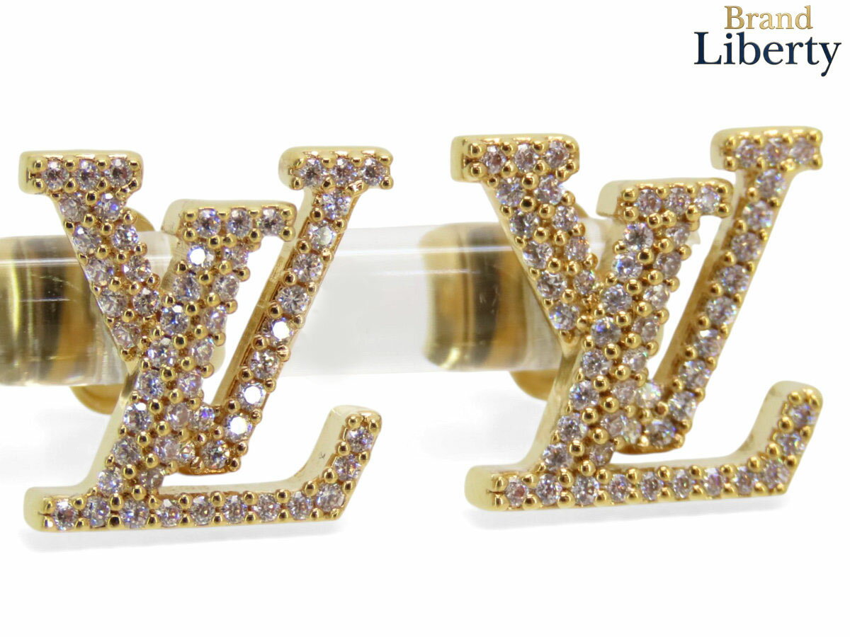 乐天商城 - 【未使用】ルイヴィトン LOUIS VUITTON ブックル ドレイユ LV アイコニック ストラス ピアス ゴールド ラインストーン M00609　【中古】