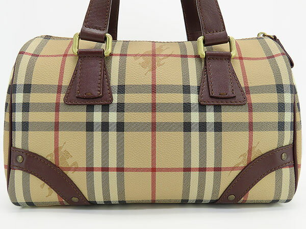 美品 バーバリー BURBERRY ヘイマーケットチェック ミニ ボストンバッグ ハンドバッグ ベージュ ダークブラウン PVC b-liberty-10037087 Brand Liberty サンプル画像2