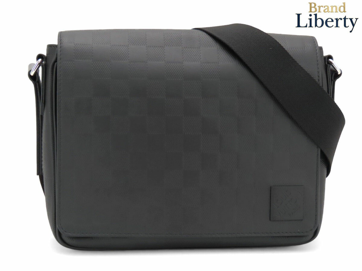 乐天商城 - 【美品】ルイヴィトン LOUIS VUITTON ダミエ アンフィニ ディストリクト PM NV3 斜め掛けショルダーバッグ メッセンジャーバッグ オニキス ブラック レザー N42711　【中古】