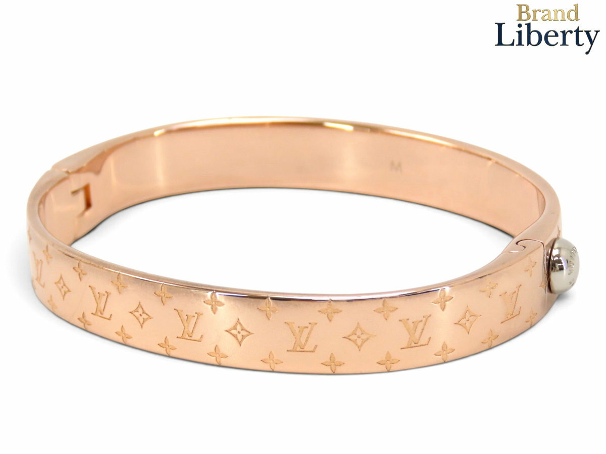 Rakuten - 【新品同様】ルイヴィトン LOUIS VUITTON カフ ナノグラム バングル ブレスレット ピンクゴールド PG M00254　【中古】