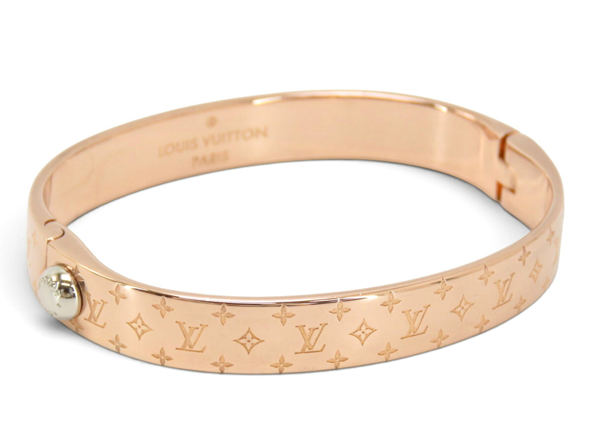 Brand Libertyの【新品同様】ルイヴィトン LOUIS VUITTON カフ ナノグラム バングル ブレスレット ピンクゴールド PG M00254　【中古】｜アングル2