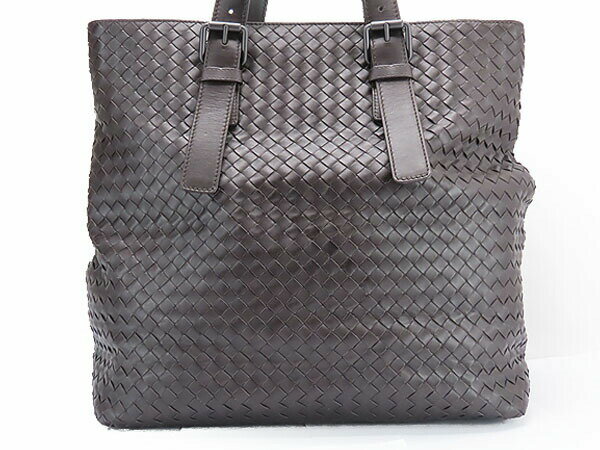 【美品】ボッテガ ヴェネタ　BOTTEGA VENETA　イントレチャート　トートバッグ　ショルダーバッグ　ハンドバッグ　エスプレッソ ダークブラウン　カーフレザー　169612　【中古】