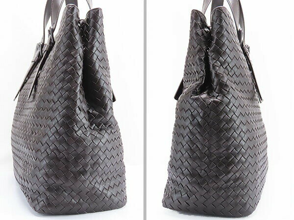 【美品】ボッテガ ヴェネタ　BOTTEGA VENETA　イントレチャート　トートバッグ　ショルダーバッグ　ハンドバッグ　エスプレッソ ダークブラウン　カーフレザー　169612　【中古】