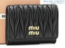 【美品】ミュウミュウ MIUMIU マテラッセ カードケース パスケース コインケース 小銭入れ コンパクト財布 ブラック ラムレザー 5MC104 2FPP ...