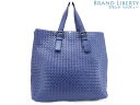 【美品】ボッテガ ヴェネタ BOTTEGA VENETA イントレチャート トートバッグ ショルダーバッグ ハンドバッグ サファイアブルー カーフレザー 169...
