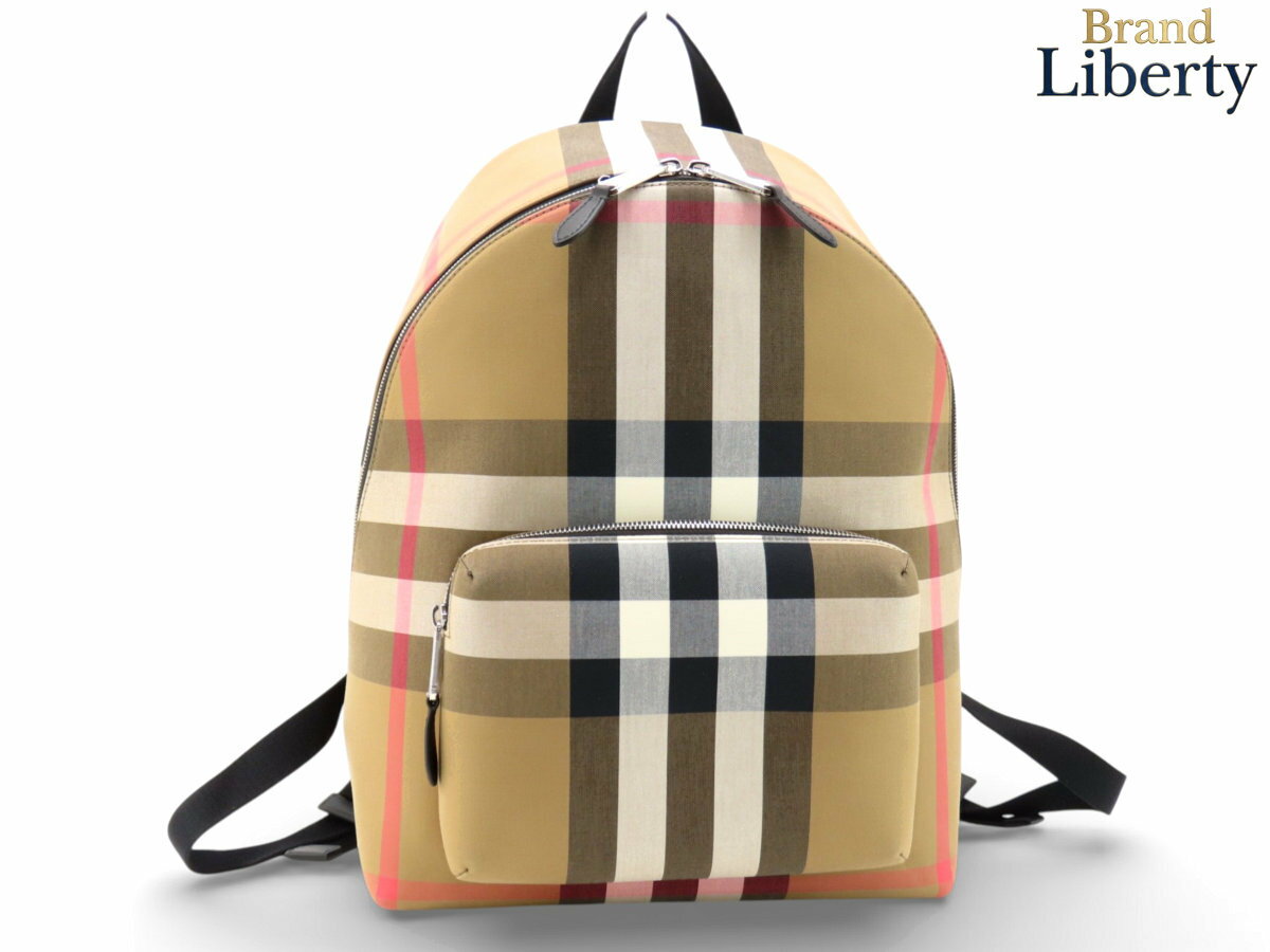 乐天商城 - 【未使用】バーバリー BURBERRY JEFF チェック バックパック リュックサック トープブラウン キャンバス 8084550　【中古】