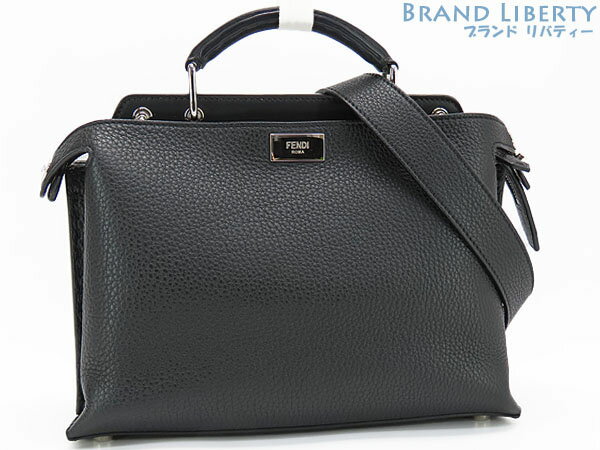 乐天商城 - 【美品】フェンディ　FENDI　セレリア ピーカブー ミニ エッセンシャル　2WAY ハンドバッグ　ショルダーバッグ　トップハンドルバッグ　ブラック　カーフレザー　7VA506　【中古】