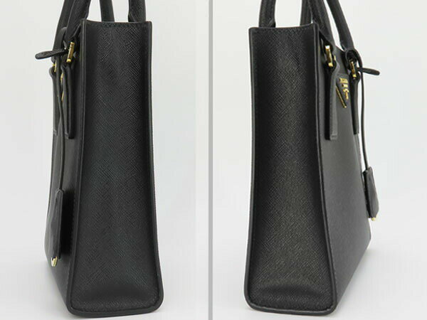 【未使用】プラダ　PRADA　サフィアーノレザー　2WAY ハンドバッグ　斜め掛けショルダーバッグ　ポシェット　ポーチ　NERO ブラック　1BA358　【中古】