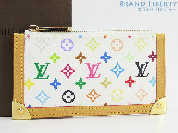 【新品同様】ルイヴィトン　LOUIS VUITTON　モノグラムマルチカラー　ポシェットクレ　キーリング付 コインケース　小銭入れ　コンパクト財布　ブロン ホワイト　M92655　【中古】