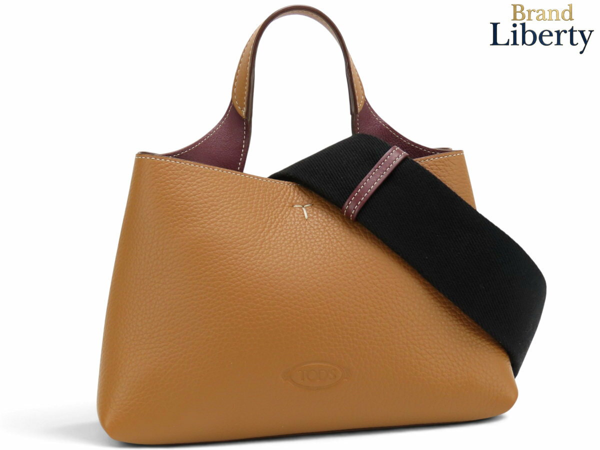【ほぼ新品】トッズ TOD'S Tタイムレス マイクロ レザー 2WAY ミニバッグ ハンドバッグ 斜め掛け ショルダーバッグ ポシェット ブラウン レザー XBWAPAE0000 QNK 9P13　【中古】