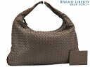 【超美品】ボッテガ ヴェネタ BOTTEGA VENETA イントレチャート ナッパ ラージ ヴェネタバッグ ホーボーバッグ ワンショルダーバッグ ダークブラウン ラムレザー 115654 【中古】