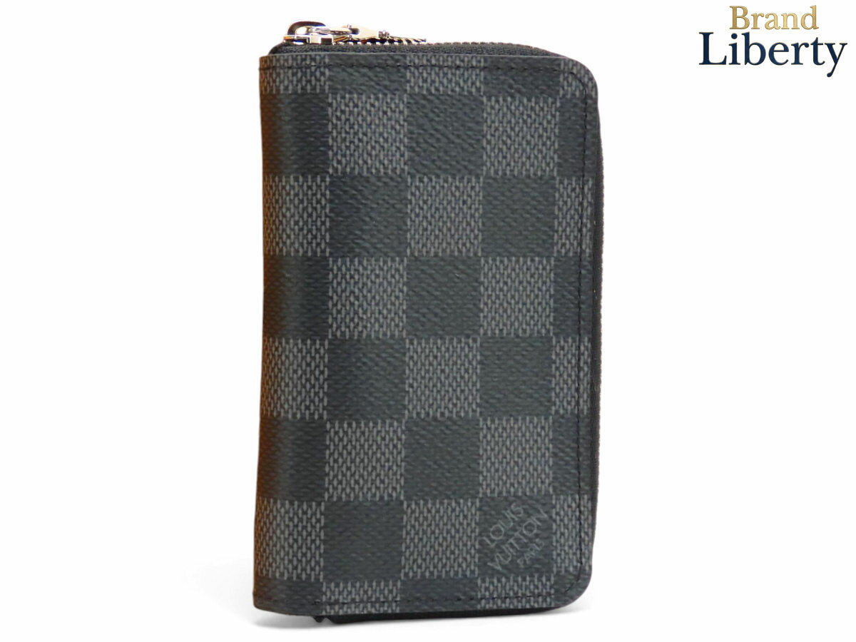 乐天商城 - 【新品同様】ルイヴィトン LOUIS VUITTON ダミエグラフィット ジッピーコインパース カードケース 名刺入れ コインケース 小銭入れ コンパクト財布 ブラック PVC N63076　【中古】